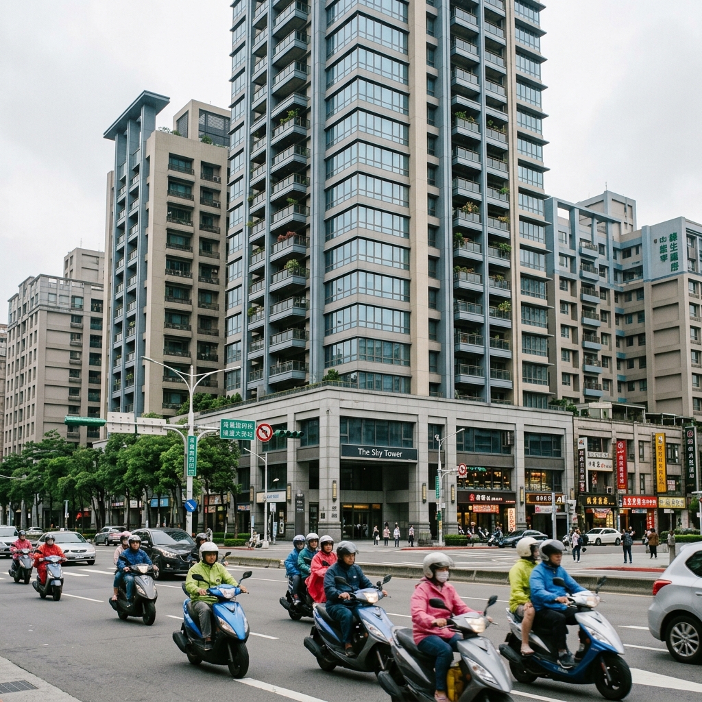 2025 年新竹縣市住宅大樓街景實拍,反映當地房市預售屋與中古屋價差高達 60% 的異常現象