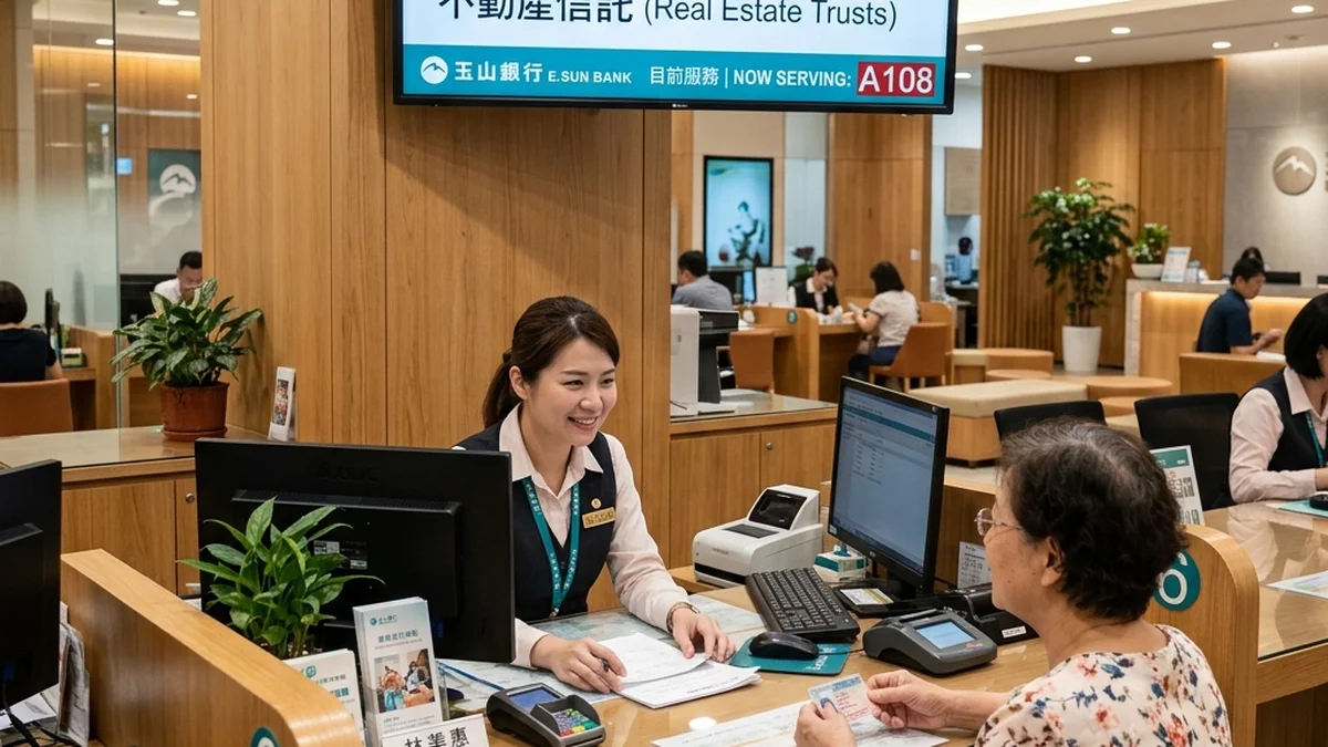 銀行信託專戶簽約現場,桌上擺放著不動產開發信託契約與鋼筆。