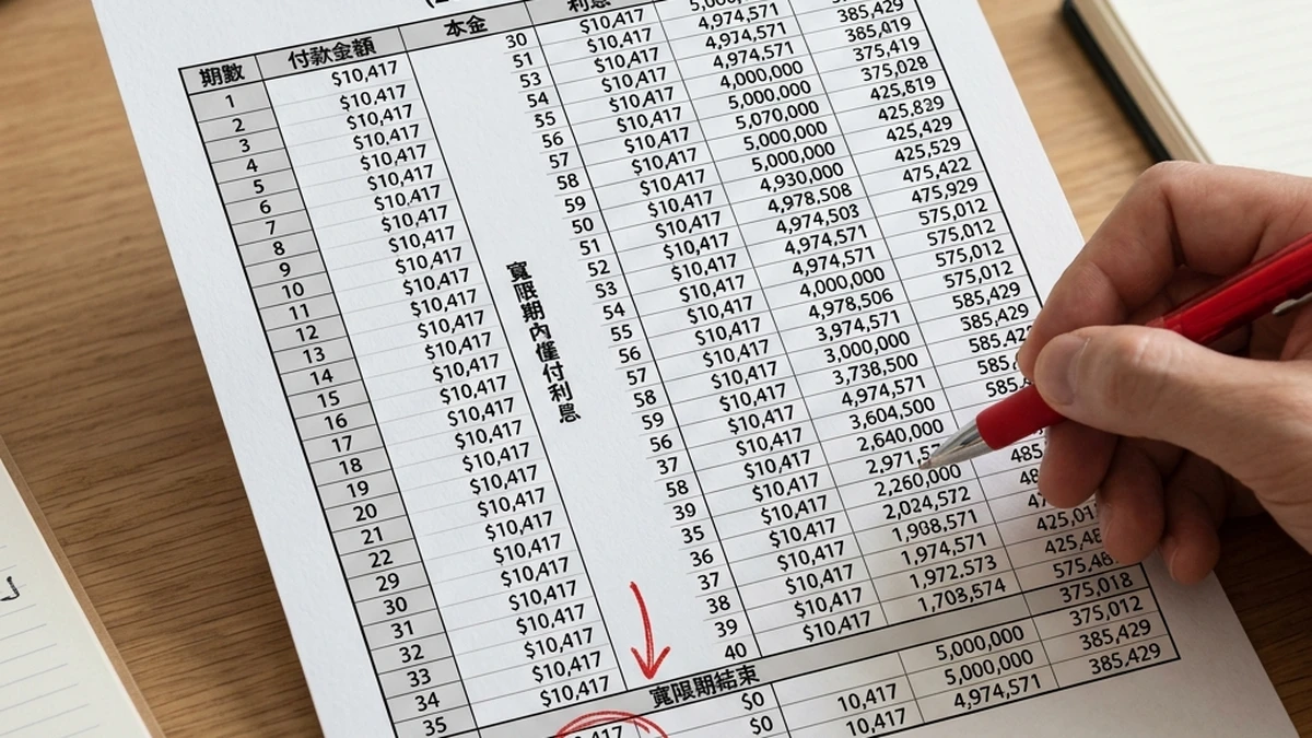 房貸合約微距特寫與本息攤還細則