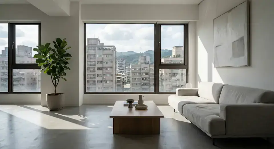 現代明亮的台灣公寓室內實景，象徵一般委託銷售的優質物件。